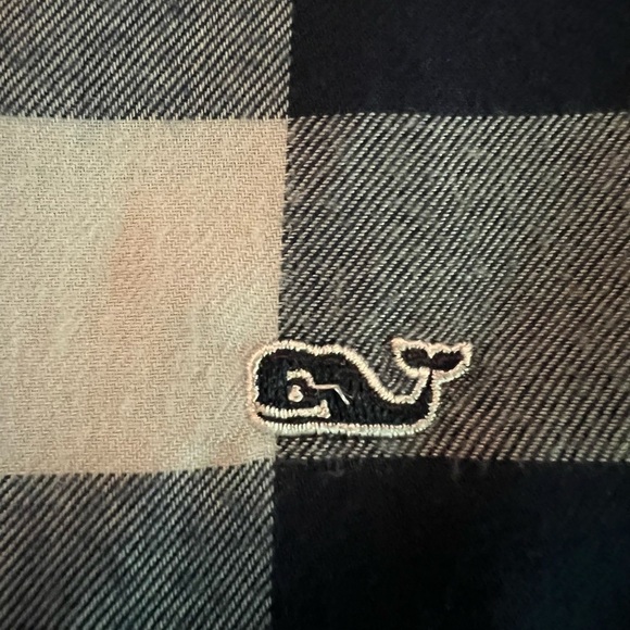 VINEYARD VINES WOMENS BLUE AND WHITE CHECKERED LONG SLEEVE BUTTONED DOWN SHIRT - Picture 10 of 10